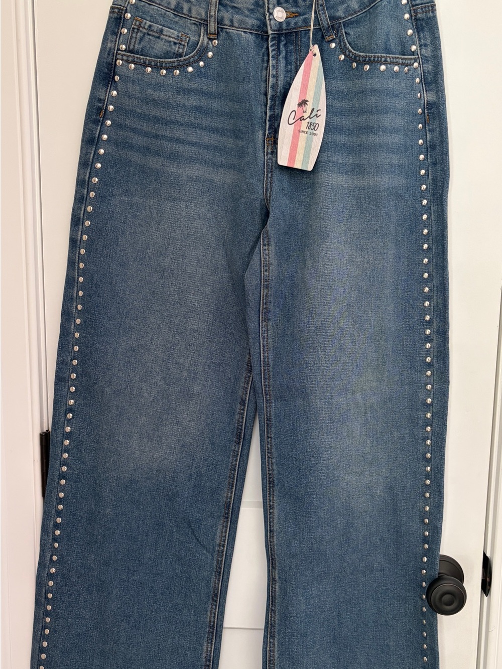 Cali1850 Stud-Trim Flare Jeans in Blue by O'Neill
